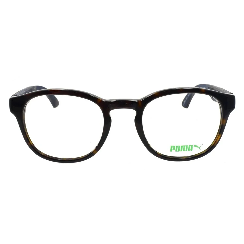 PUMA PU0043O 003 Eyeglasses Frames 49-22-140 Havana & Brown w/ Suede